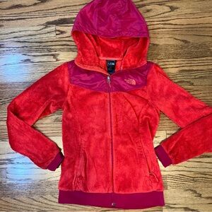 The North Face Oso Fleece Hoodie Jacket Womens XS Red Pink Full Zip Gorp Outdoor
